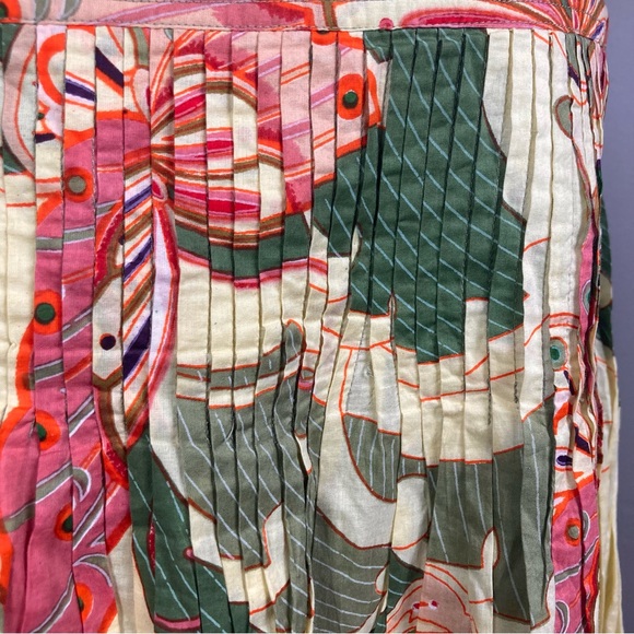 Max Studio Pleated Skirt Sz 8 Multicolor Floral Butterfly Print Beaded fairycore - Picture 7 of 9